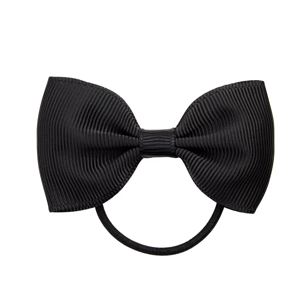 2.75 Inch Small Ribbon Bows With Elastic Hair Bands For Kids Girls Ponytail Solid Color Bowknot Hair Ropes Ties Hair Accessories