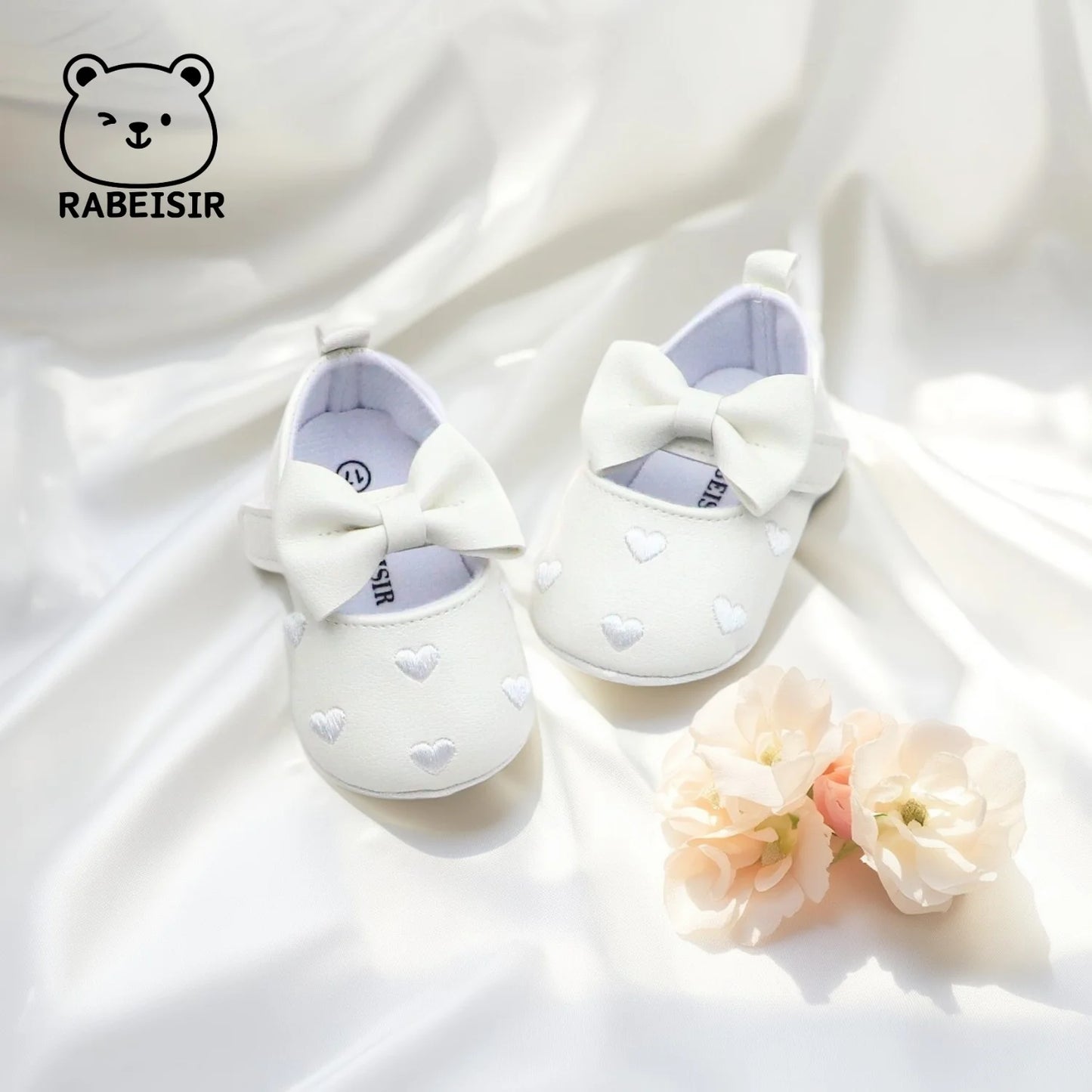 Baby girl toddler shoes baby embroidery love style baby's first pair of step shoes breathable non-slip fashion