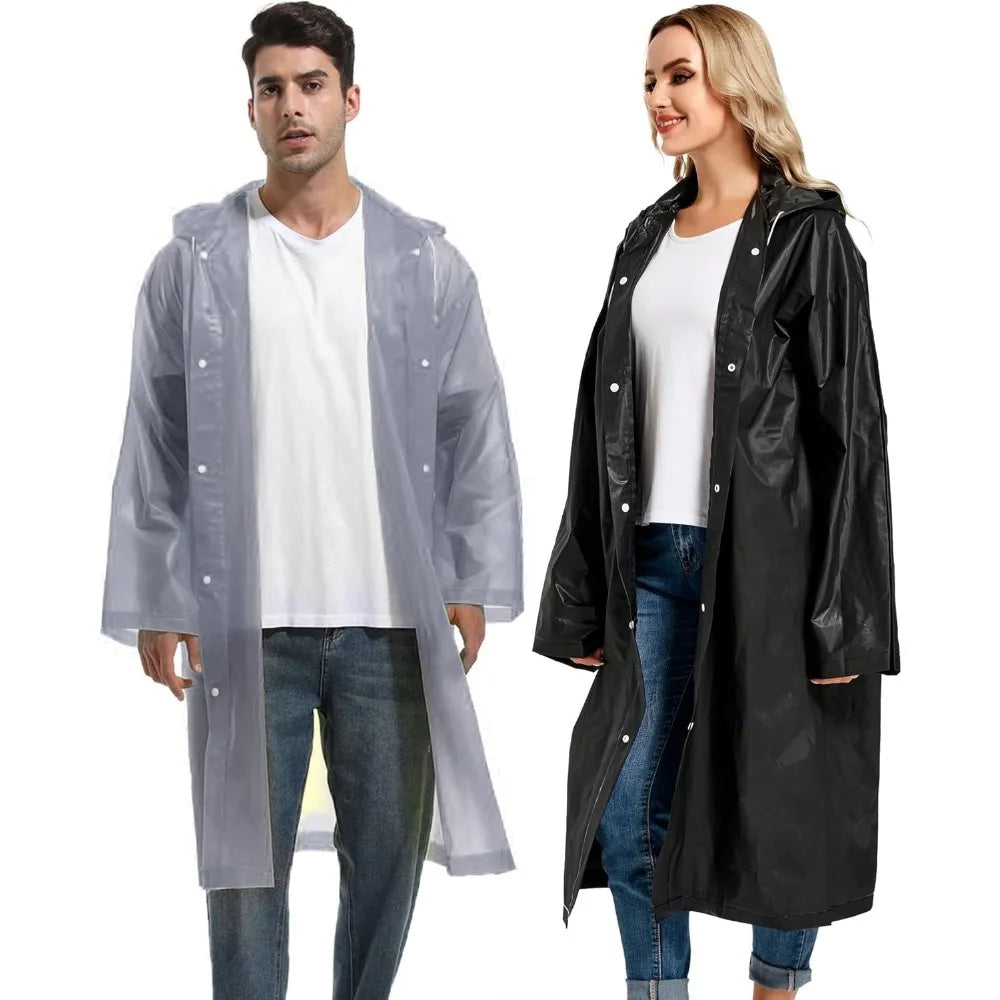Disposable Adults Reusable Raincoats,Waterproof Rain Ponchos,Adults-Reusable Emergency Raincoats with Hoodand Drawstring