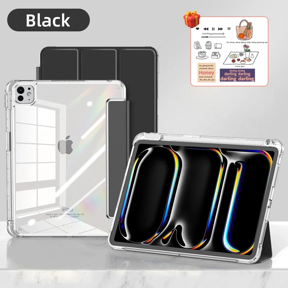For iPad Air 11 2024 Pro Transparency Case For 2024 iPad Air 11-inch 12.9-inch Air 4/5 iPad 7/8/9th 10.2 5/6th 9.7in Tablet Case