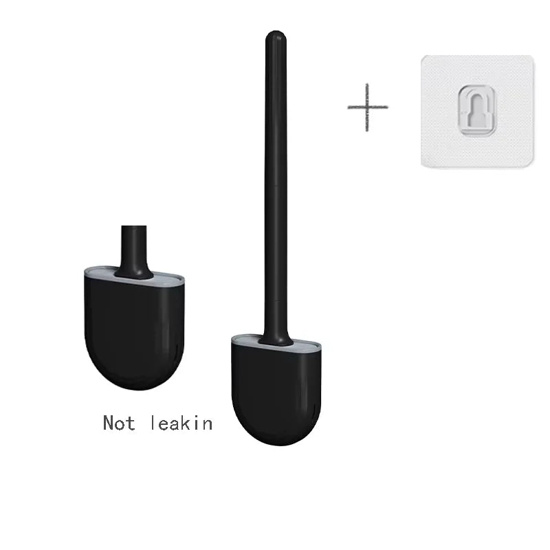 Hanging Silicone Toilet Brush Cleaner with Long Handle Flexible Cleaner Bathroom Brush Quick Drying Holder Bathroom Accessories