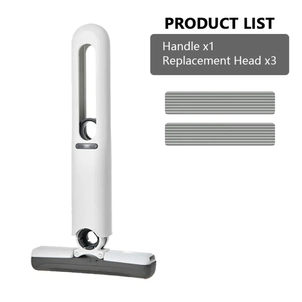 Mini squeezable mop with powerful folding design. Household cleaning tool. No hand washing required. Strong water absorption.