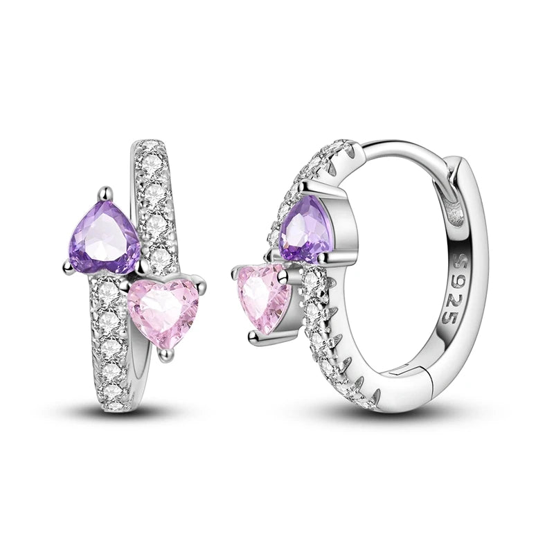 New 925 Sterling Silver Sparkling Zircon Four-Leaf clover Women Earrings Brilliant Wedding Engagement Star Earrings Jewelry Gift