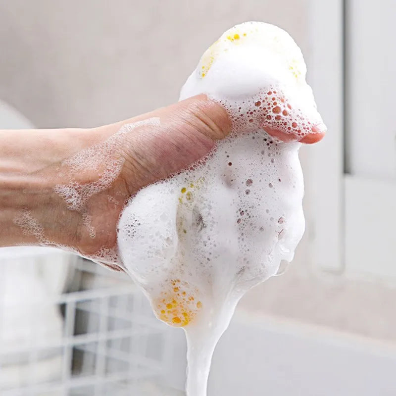 10PCS Double Side Dishwashing Sponge Dish Washing Brush Pan Pot Dish Wash Sponges Household Cleaning Reusable Kitchen Tool